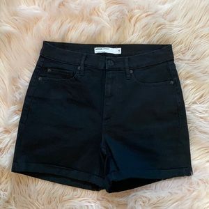 High Waisted black denim shorts